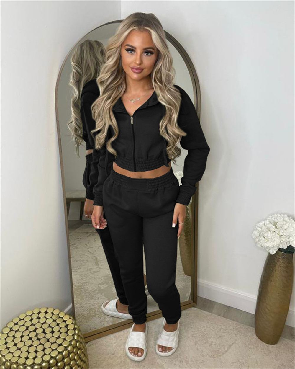 2024 Designer Fleece Tracksuits Outono Inverno Mulheres Dois 2 Peças Define Manga Longa Com Capuz Calças Sweatsuits Casual Outfits Jogger Ternos Atacado Roupas 10361