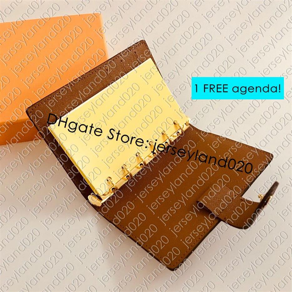 R20100 stort skrivbordsmedium Small Ring Agenda Cover Card Holder Designer Memo Planners Notebook Diary Protective Case Nyckelmynt Passpo237Z