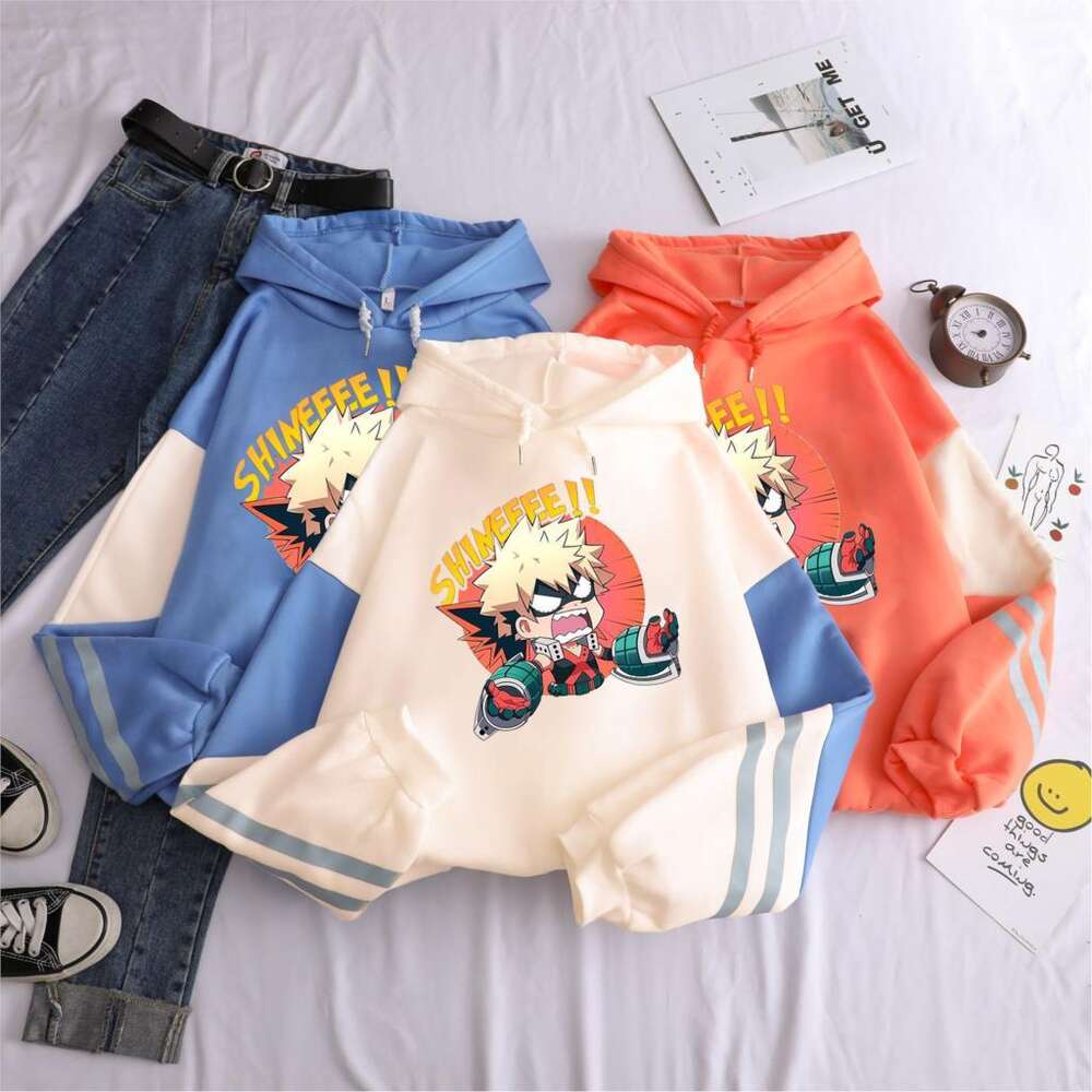 Janpan Anime My Hero Academia Bakugou Katsuki wydrukowane moletom Woman Winter Overized Streetwear Bluza męskie bluzy męskie