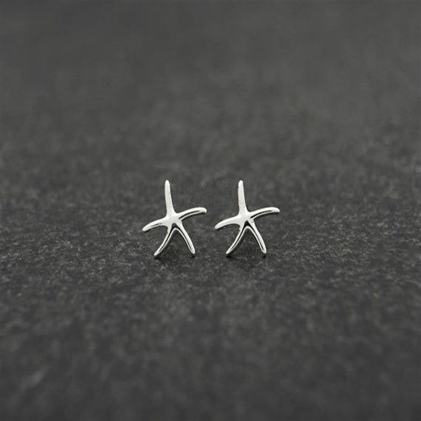 The latest elements starfish stud earrings zinc alloy silver plated stud earring for women whole2349