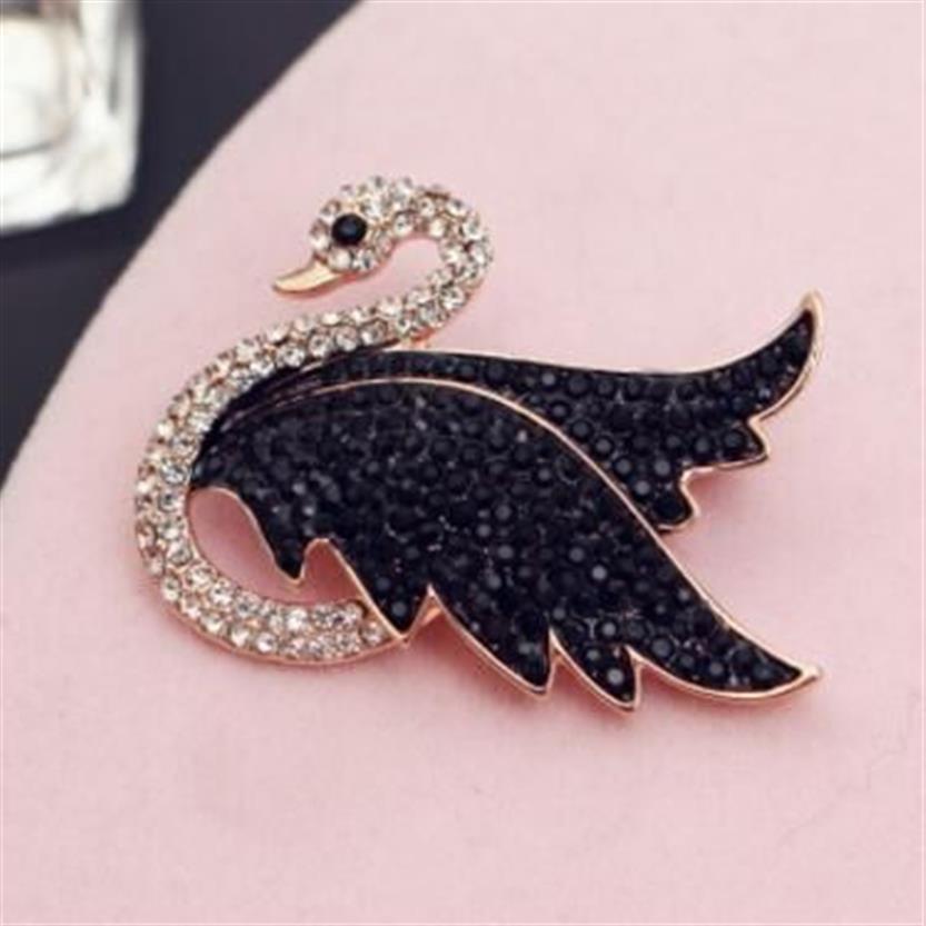 Nueva moda creativa señoras cisne broche de circonio personalidad señoras alta calidad broche de diamantes joyería de lujo 181T