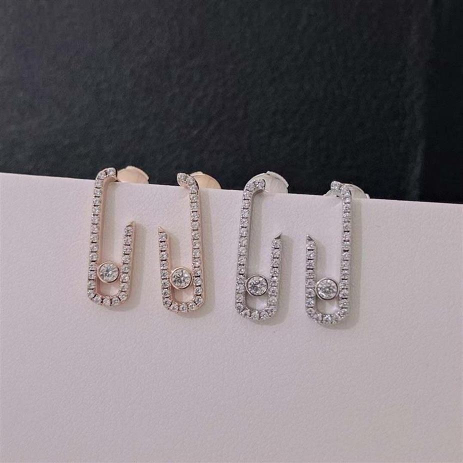 Luxuriöser Qualitäts-Ohrstecker mit einem großen Diamanten in kleiner Größe in zwei Farben plattiert für Damen, Hochzeitsschmuck, Geschenk, Stam286N