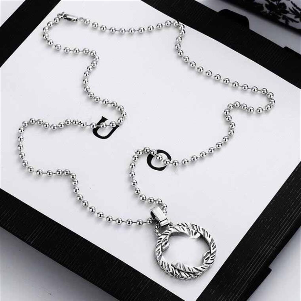 Lettre Thai argent chaîne collier rétro Couple collier Hip hop hommes et femmes pendentif bijoux cadeau accessoire 248v