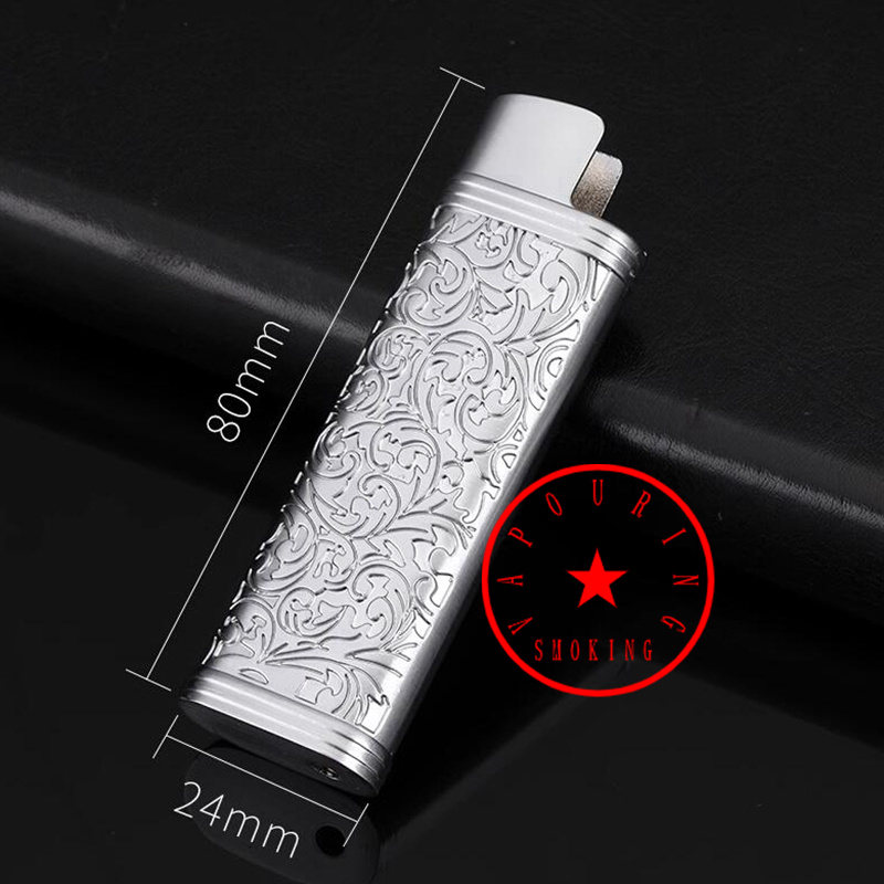 New Style Smoking Colorful Metal Alloy Replaceable ED1 Lighter Casing Case Shell Protection Sleeve Portable Sheath Herb Tobacco Cigarette Holder
