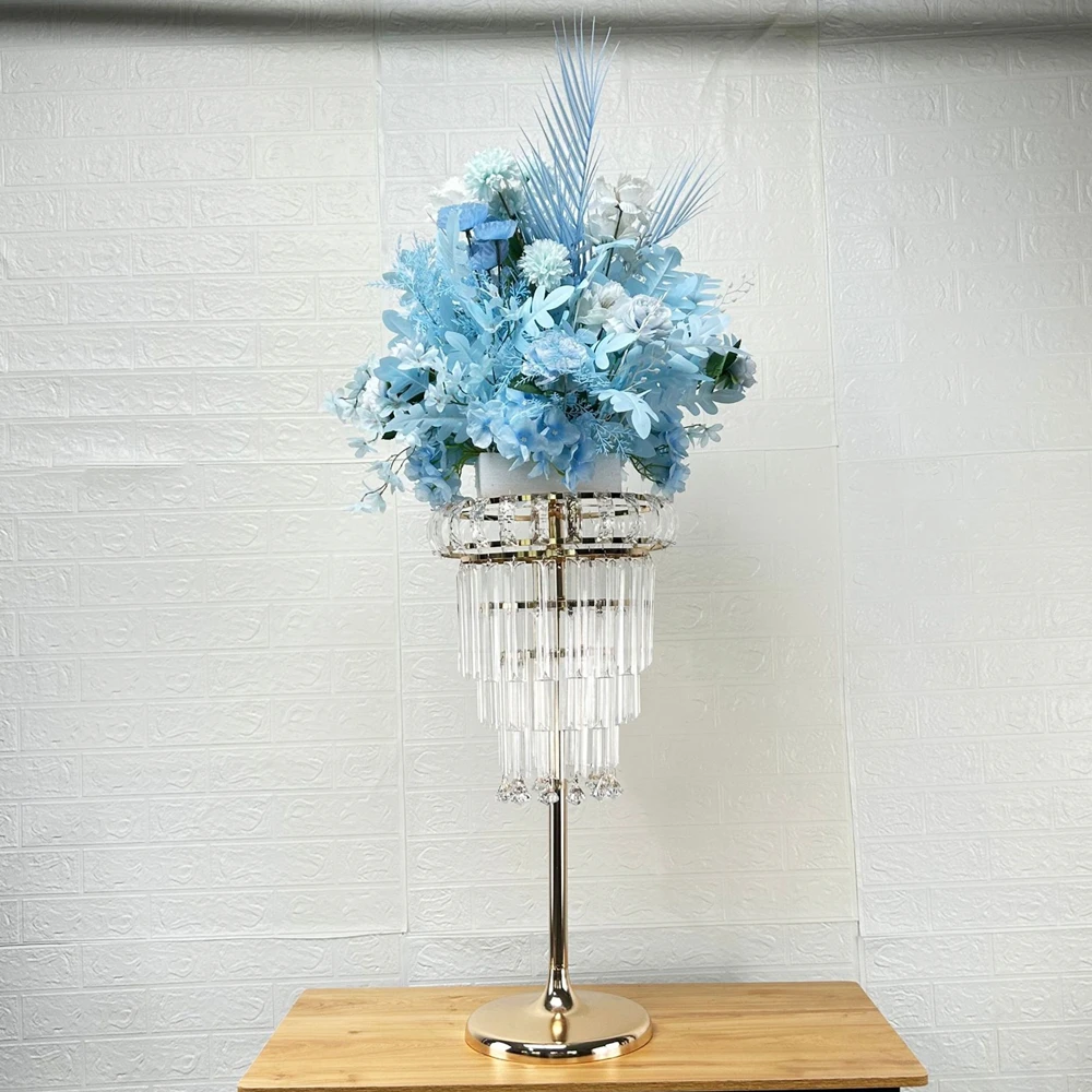Bruiloft tafel middelpunt 31,5 inch hoog Crystal Road Lead bloemenrek evenement feestdecoratie