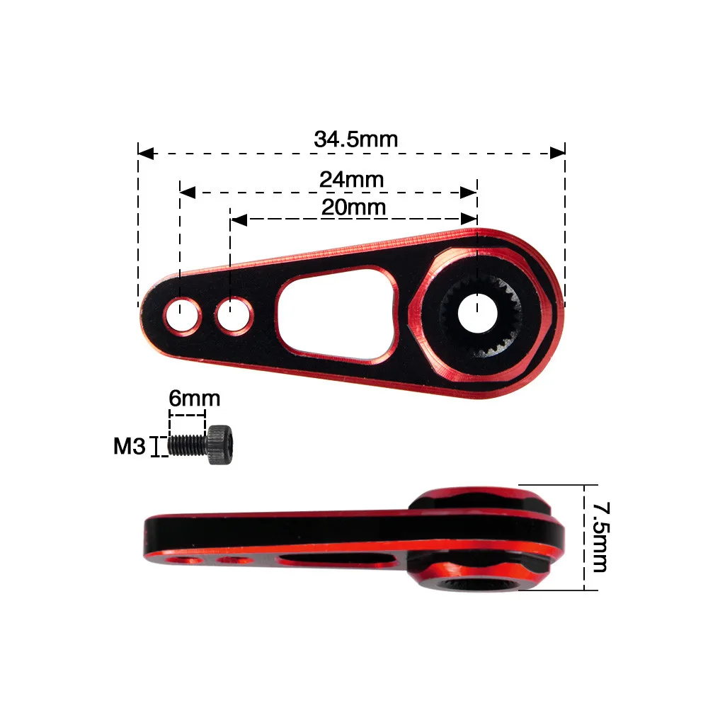 SH02 25T Anti-Slip In Metallo Braccio dello Sterzo A due Vie 25T Universale Multifunzionale Servo Braccio Impermeabile Servo Rc parti di automobili