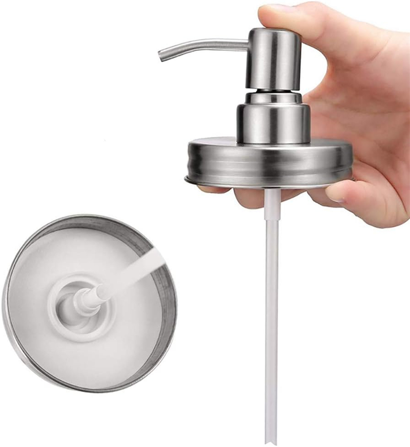 70 mm Einmachglas-Edelstahl-Seifen- und Lotion-Ersatzpumpe, Lotionspenderdeckel für Badezimmer und Küche