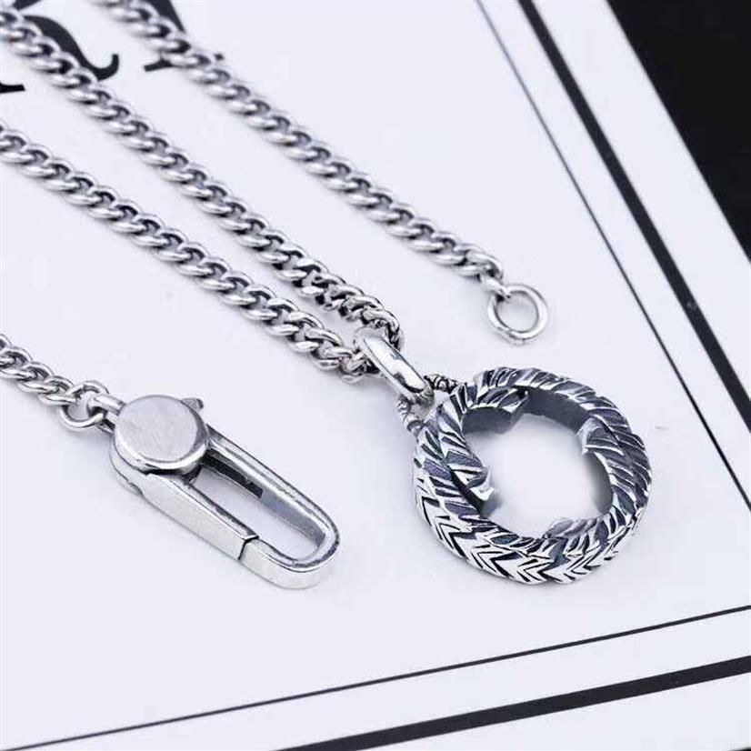 Lettre Thai argent chaîne collier rétro Couple collier Hip hop hommes et femmes pendentif bijoux cadeau accessoire 248v