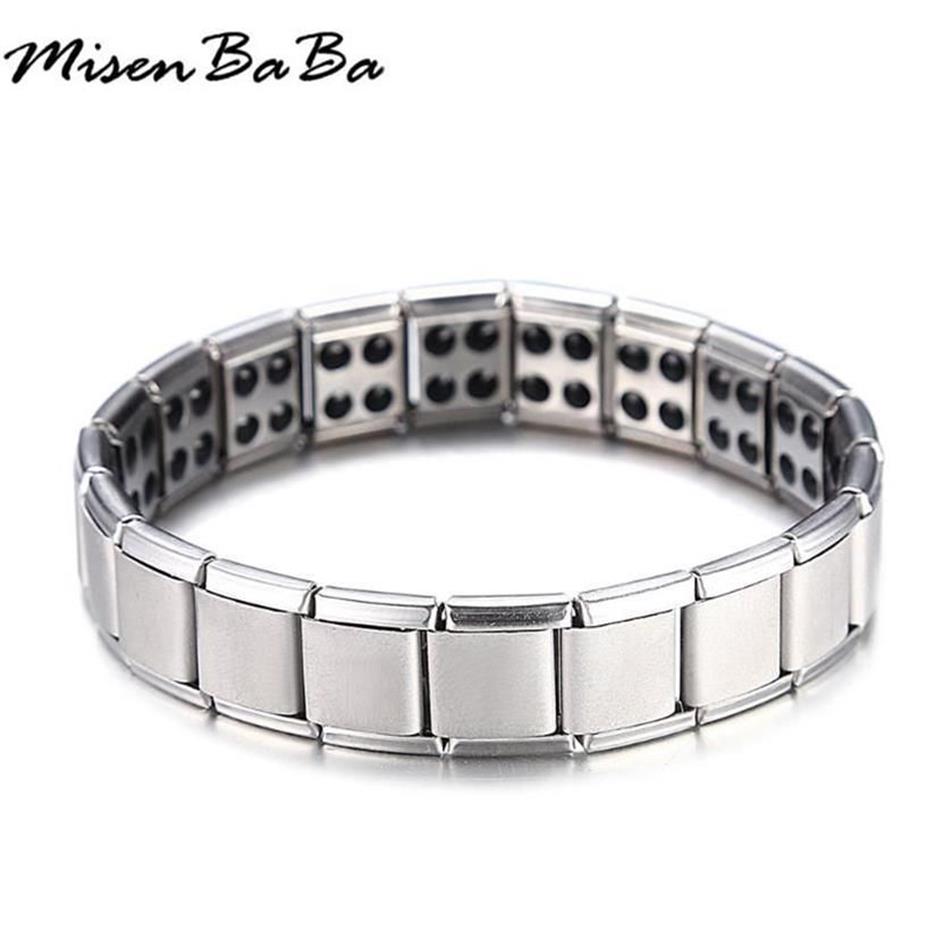 Magnetic Bracelets Stainless Steel Elastic Health Energy Balance Tourmaline Germanium Bracelet Bangle For Women Men Jewelry Gift244i