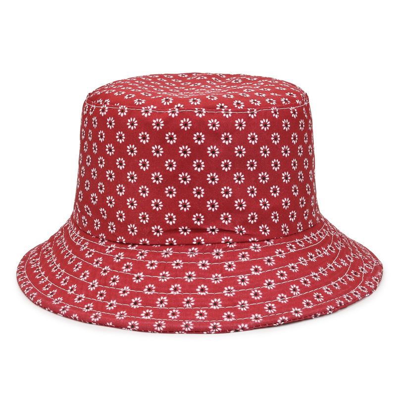 Damski wiosna wiosna i jesienna podwójna tkanina do noszenia w kratę Fisherman Hat Hat Solding Outdoor Sun Ochrona przeciwsłoneczna