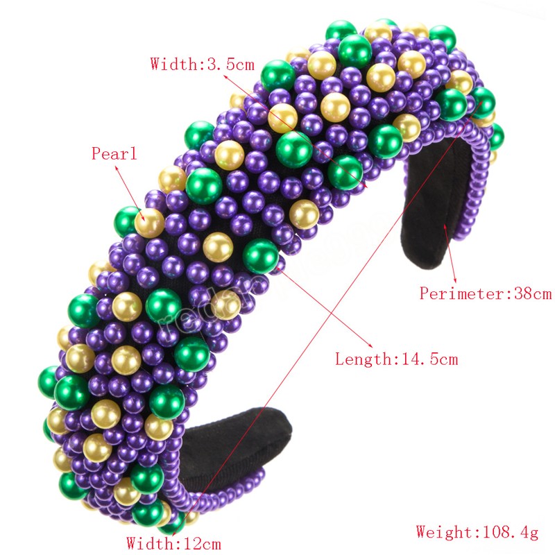 High-grade Full-color Pearl Sponge Headbands Fashion Hair Accessories Women's Trend Party Hairband Hair Band Hoop Girl Headwear