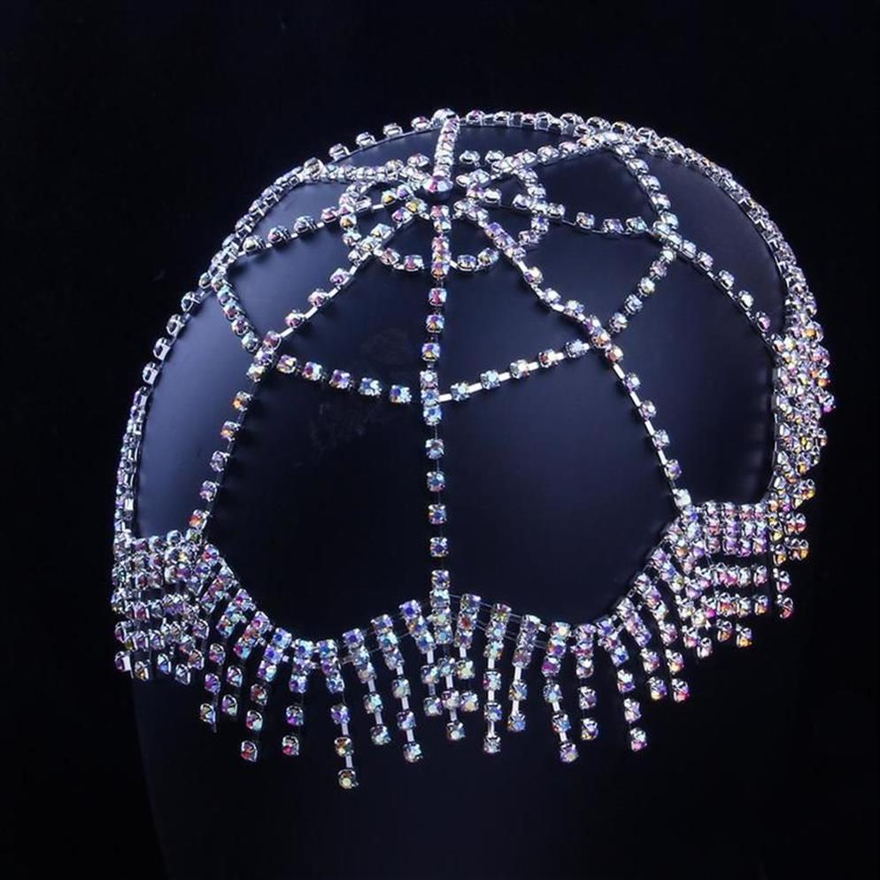 Luksusowe dhinestones na głowę na czoło Tassel Bridal Head Łańcuch dla kobiet ręcznie robione kryształowe włosy