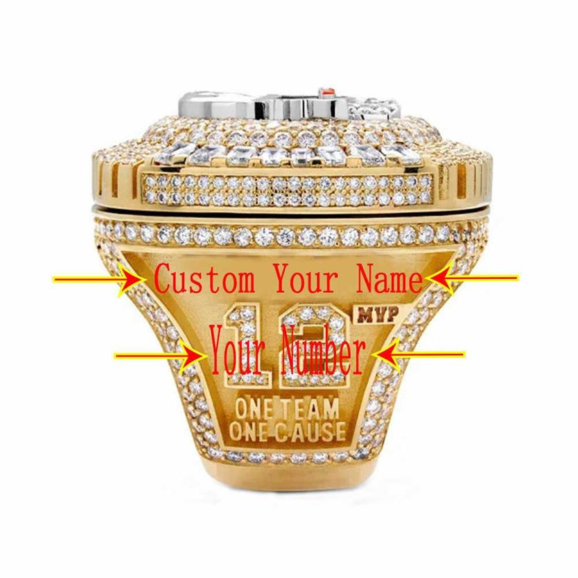 Выпадение на сезон Tampa Bay Tom Brady Football Championship Ring Любое спортивное кольцо, которое у нас есть, напишите нам 210924199S