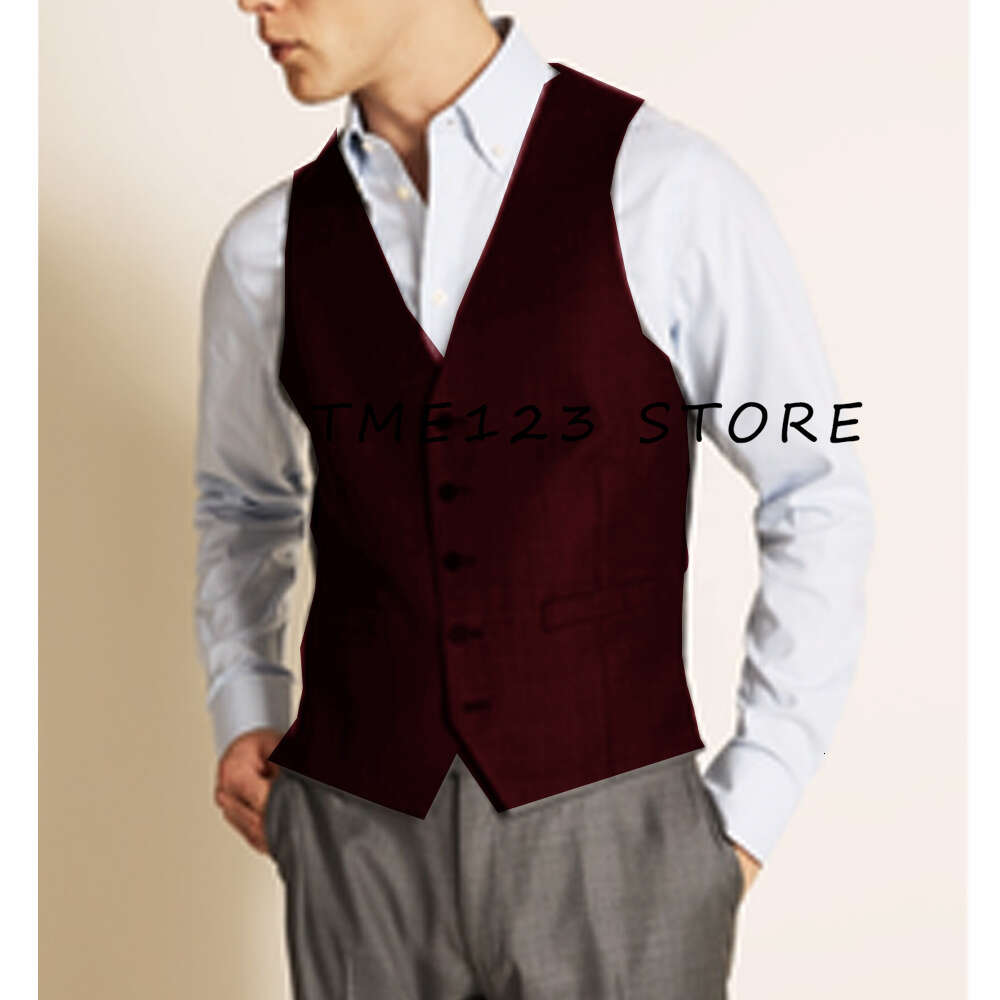 Men's Solid Color Casual Vest Formal Man Suit Male Elegant Suits Men Vests for Serge