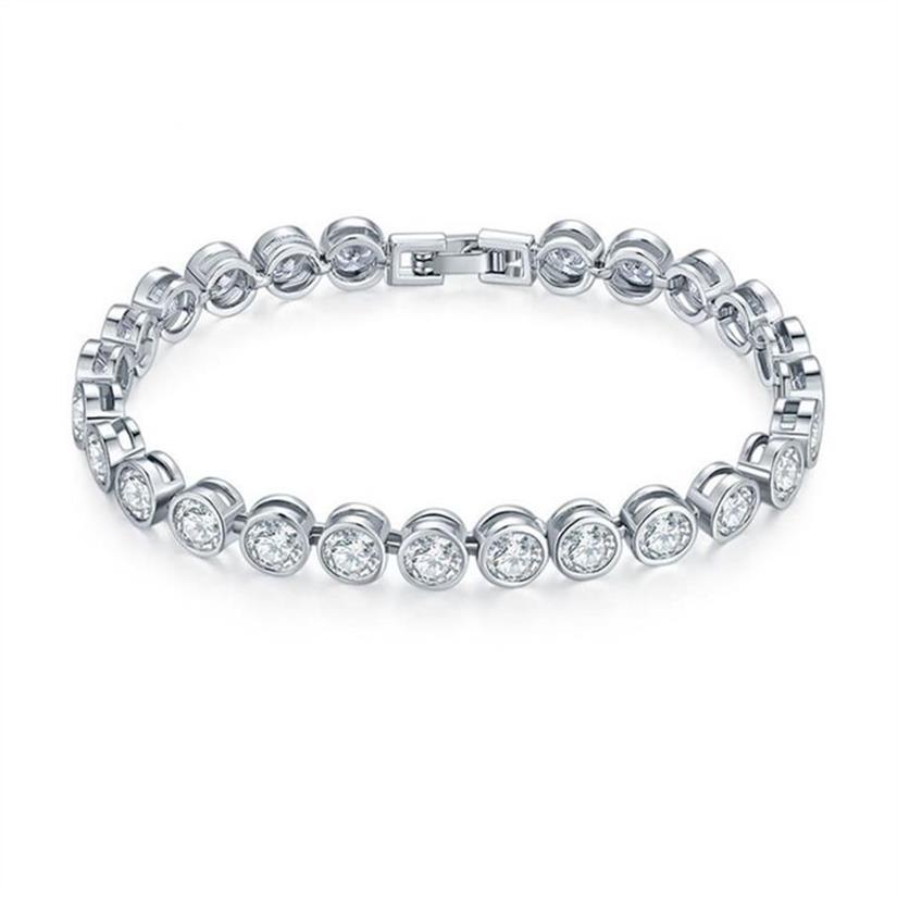 Fashion Brands Designer Round Cut CZ Stone Bracelet for Women Classical Tennis Bracelet & Bangle Jewelery Gift346w