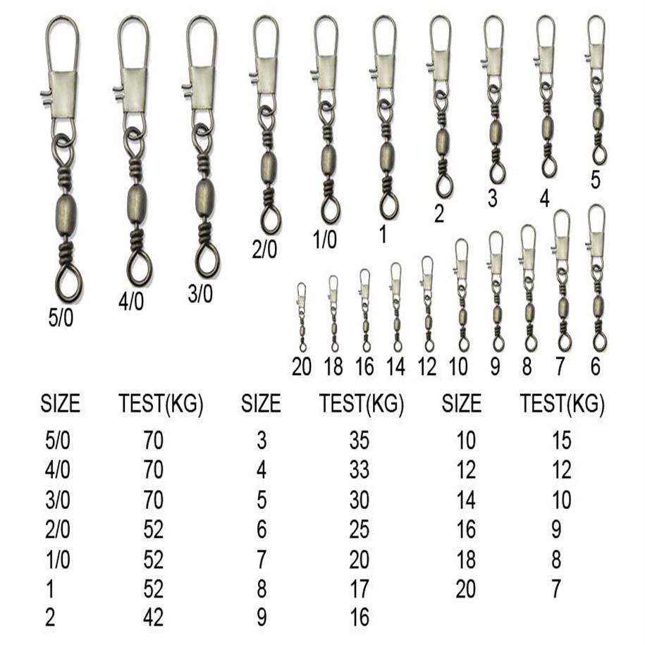 FISHING CRANE BARREL SWIVEL W INTERLOCK SNAP SOLID RINGS294J