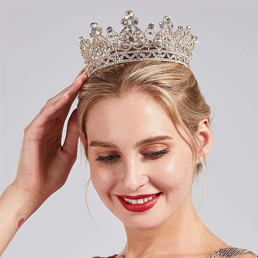 FORSEVEN Volle Kreis Strass Braut Tiaras Königin Prinzessin Pageant Diadem Crown de Noiva Hochzeit Haar Schmuck Zubehör H0827263J