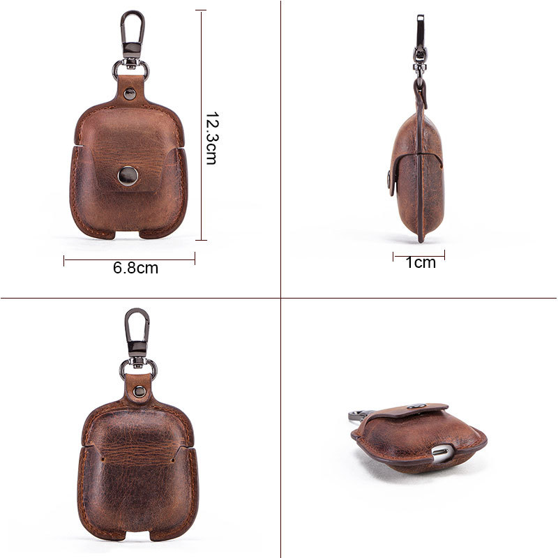 Suitable for airpods Apple wireless bluetooth headset case Convenient drop-proof leather case leather pouch with hiking buckle for on-the-go use