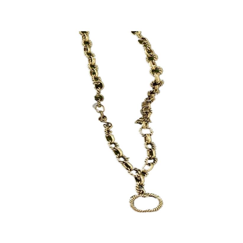 Vintage Double Letter Chain Necklaces Interlocking Letters Pendant Necklace Designer Everyday Versatile Pendants Jewelry191S