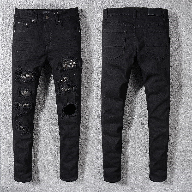 Mor kot tasarımcı erkek kot pantolon kadın denim pantolon sıkıntılı yırtık bisikletçi jean slim fit motosiklet erkek giyim boyutu 28-40 şort at pantolon plaj pantolon