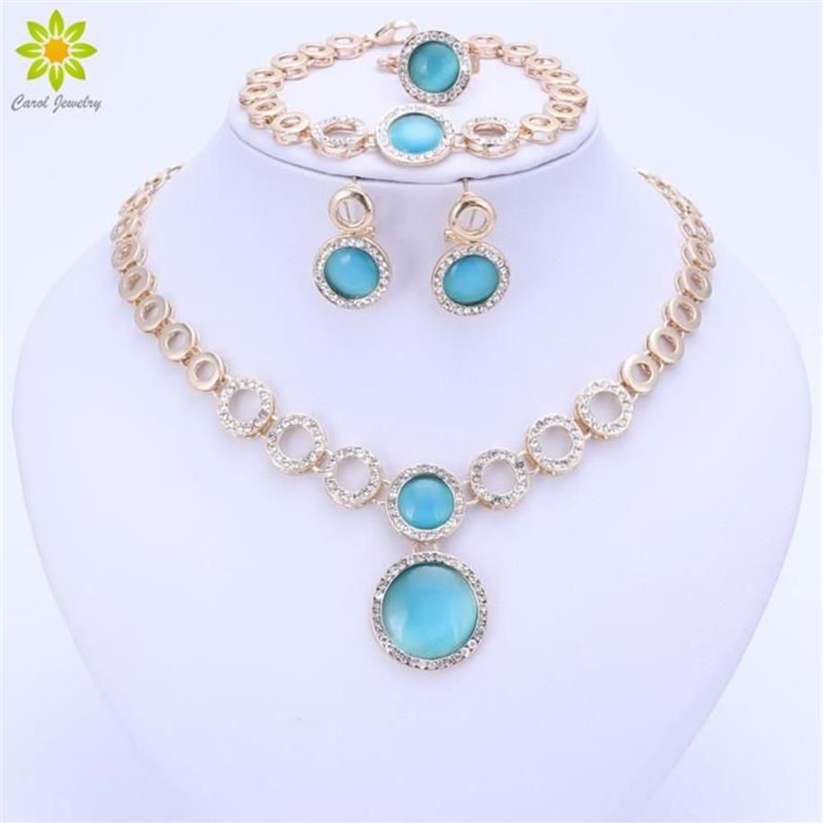 Oorbellen Ketting Dubai Goud Kleur Sieraden Sets Mode Nigeriaanse Bruiloft Afrikaanse Kralen Kostuum Verklaring Accessoires2320