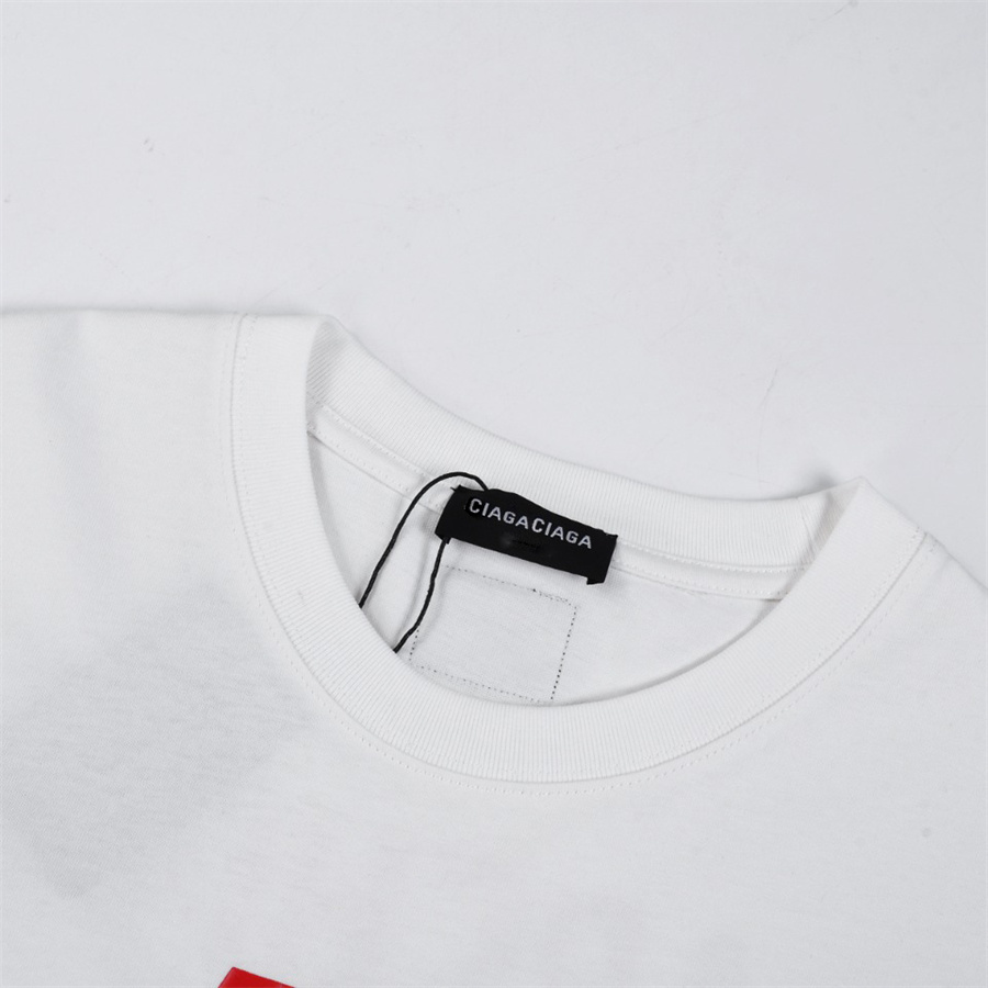 Ropa de tendencia de moda Primavera/Verano Cuello redondo Camisas en blanco y negro Camisas de diseñador con letras impresas