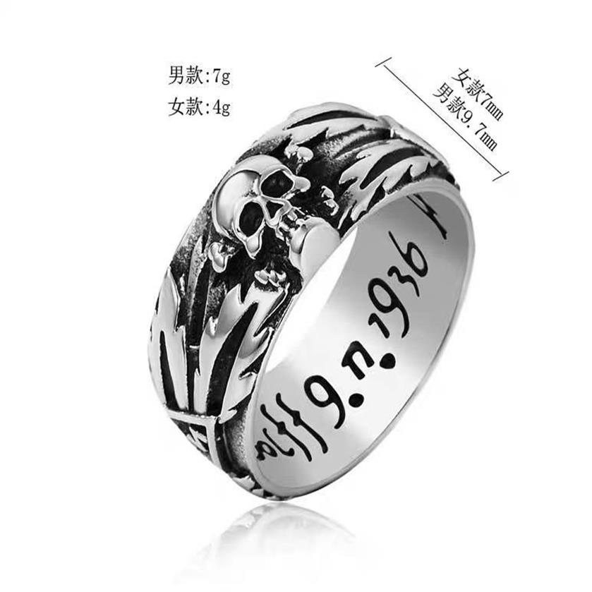 Cluster Rings Stainless Steel Men Domineering Skull Devil Punk Gothic Simple For Biker Male Boy Jewelry Creativity Gift Whole 219U