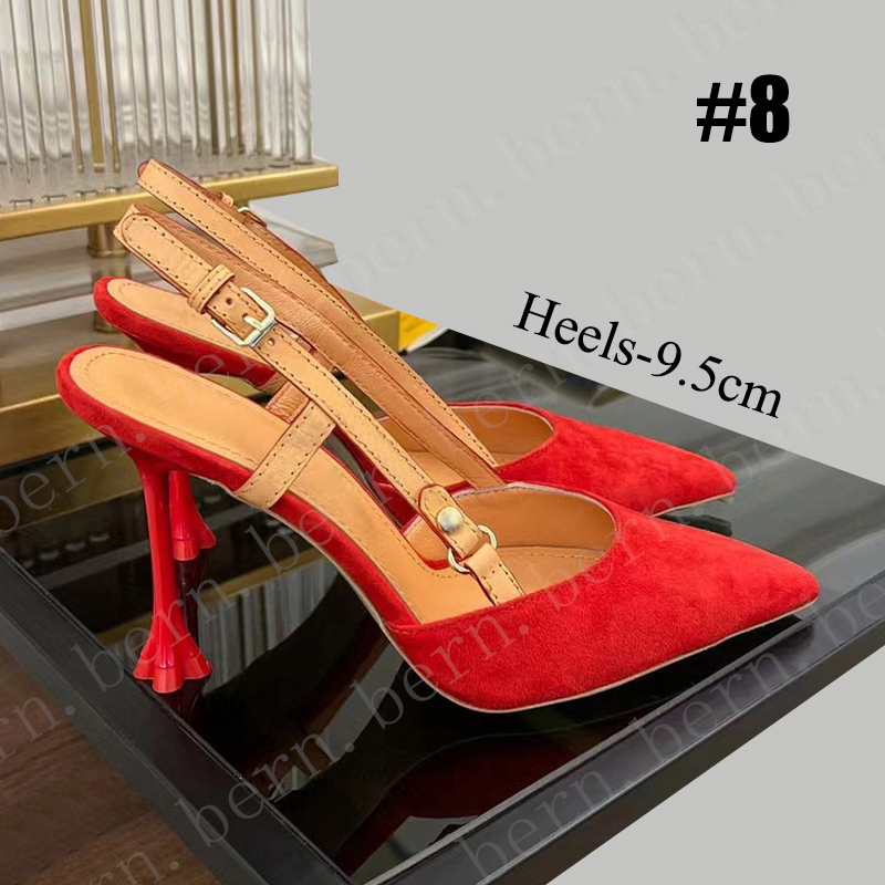 Couro de qualidade premium/camurça moda feminina sandálias de salto alto com salto de 7,5 cm/9,5 cm