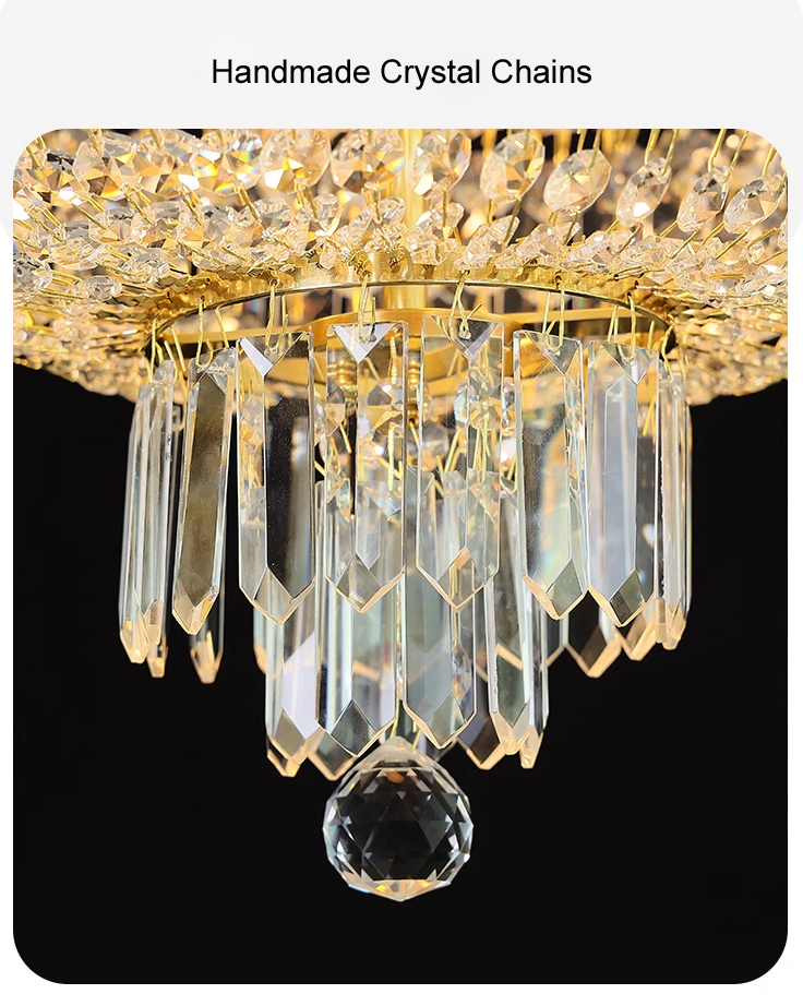 Amerikan Bronz Kristal Tavan Işıkları Fikstür Avrupa Vintage Bakır Chandelier Tavan Lambaları Retro Yatak Odası Salonu Ev Sanat Dekoru Parlak Lamparas Luminarias