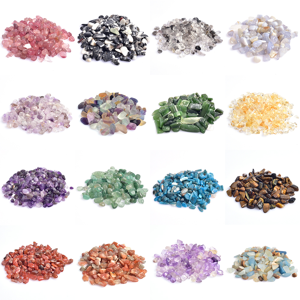 100g / väska naturlig roskvarts Amethyst Rock Crystals Healing Stones Gravel Tumbled Stone