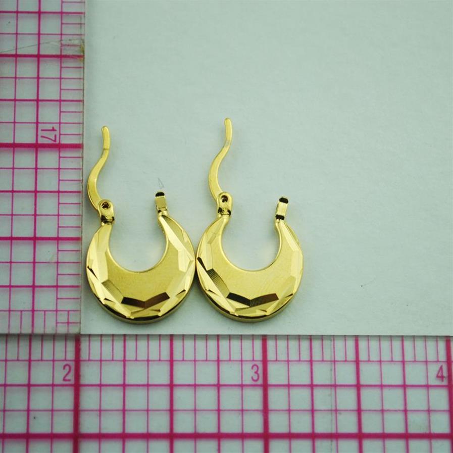 Pendientes de gota rellenos de oro amarillo sólido de 9 k Real a la moda, regalo de Navidad, pendiente pequeño de temperamento Simple, joyería plana de moda 2116