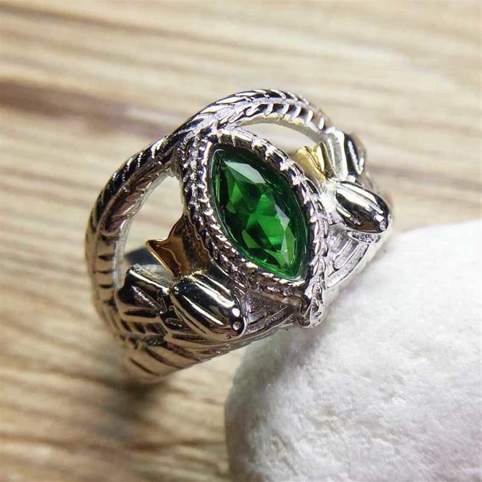 Il Signore degli Anelli Anello in argento sterling 925 con Aragorn di Barahir Lotr Anello nuziale Moda uomo Gioielli Fan Regalo di alta qualità2525