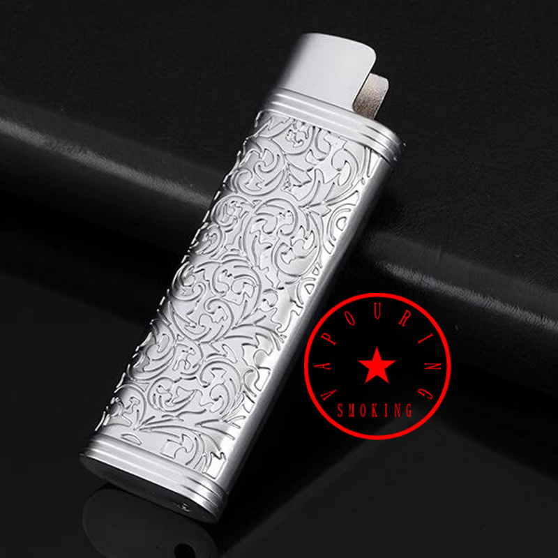 New Style Smoking Colorful Metal Alloy Replaceable ED1 Lighter Casing Case Shell Protection Sleeve Portable Sheath Herb Tobacco Cigarette Holder