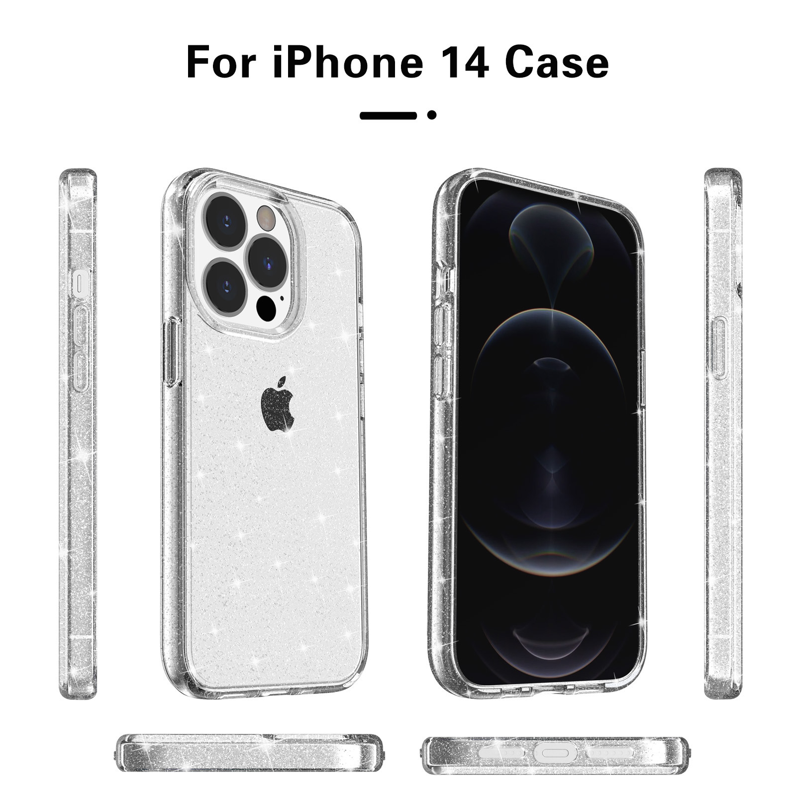 Fashionable Transparent Shockproof Phone Cases for Iphone 12 13 14 15 pro max plus Case with OPP Bag