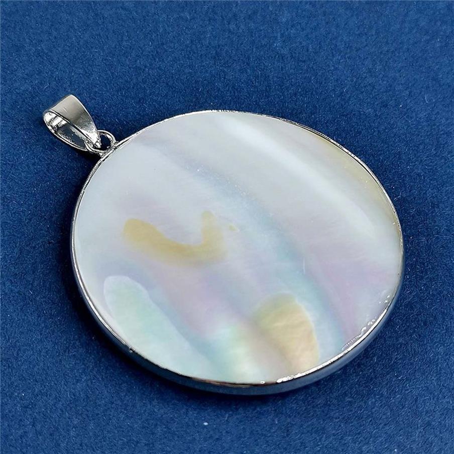 Circle Round Pendant Abalone Natural Blue Green Paua Shell Peacock Abalone Ocean Resort Gift 224w