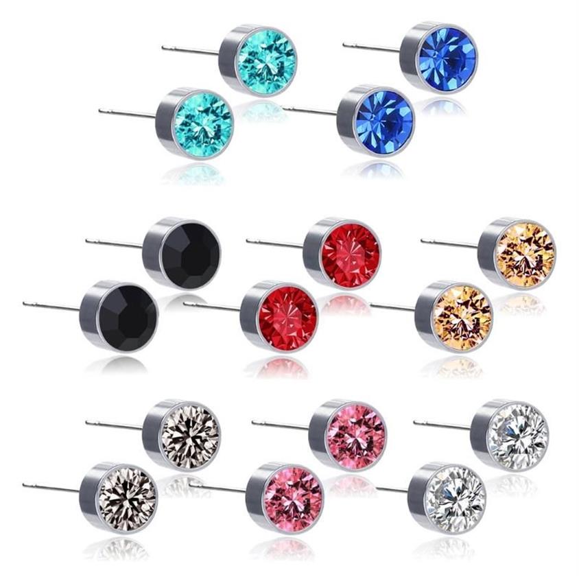 Pairs Crystal Magnetic Clip Non-Piercing Earrings Set Rinestone Titanium Steel Studs Unisex Fashion Jewelry X4YA Stud2773