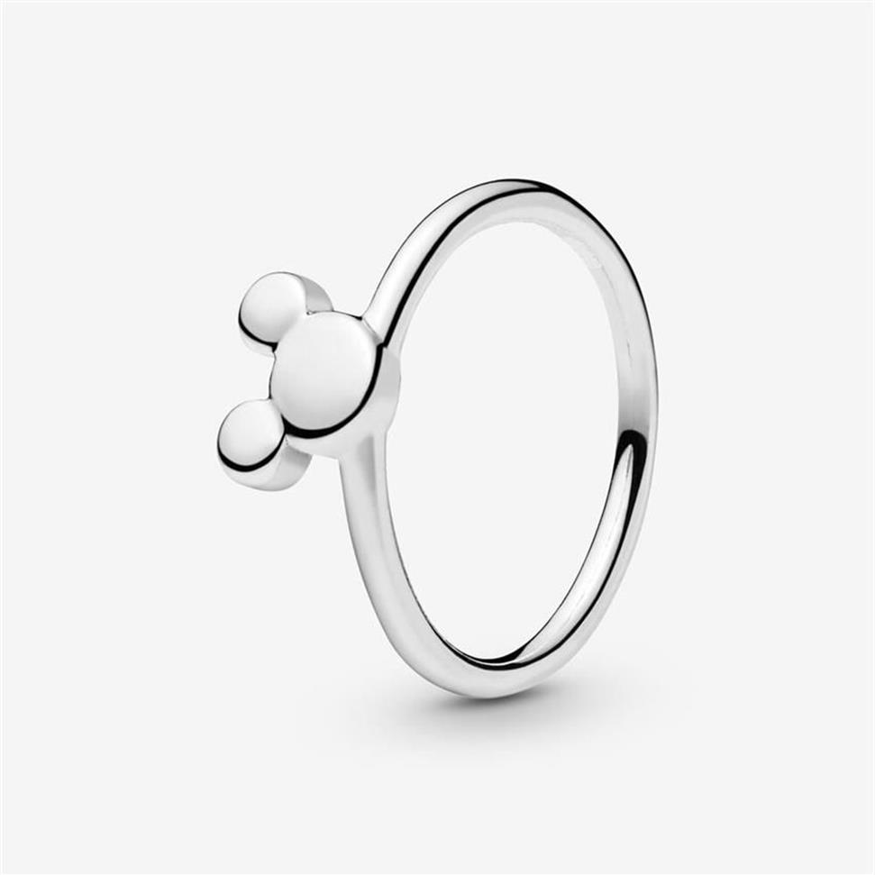 100% 925 Sterling Silver Mouse Silhouette Ring For Women Wedding Engagement Rings Fashion Jewelry255T