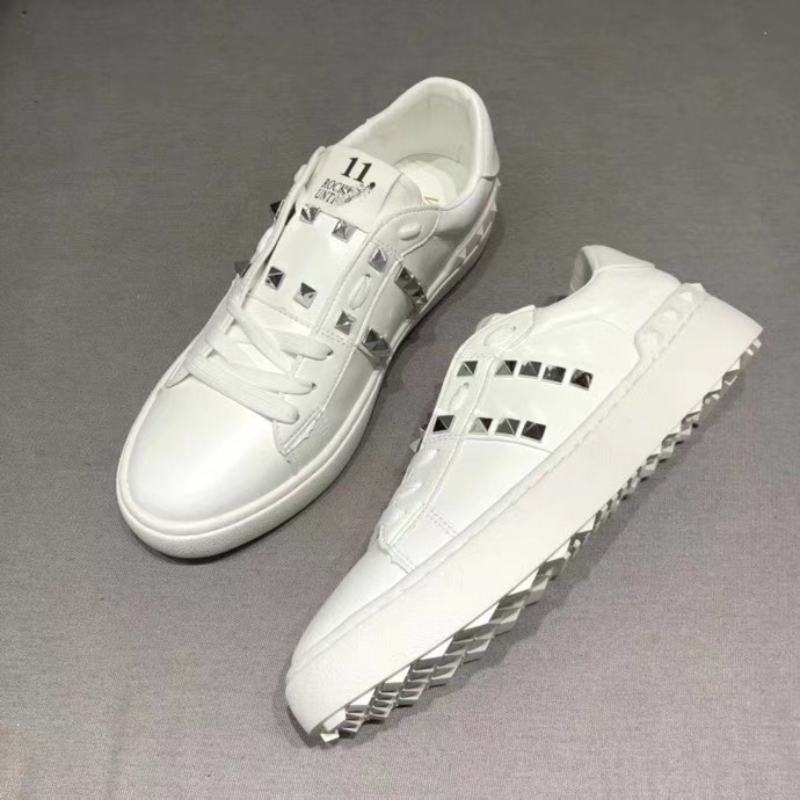 أحذية العلامة التجارية العصرية للجنسين أحذية بيضاء من صفعات أحذية جلدية أحذية مسطحة