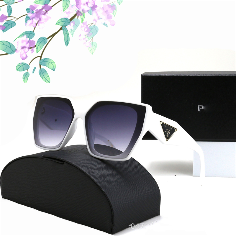 Klassisk designer mode stora ram solglasögon för män och kvinnor street foto solglasögon kör reseglas med låda