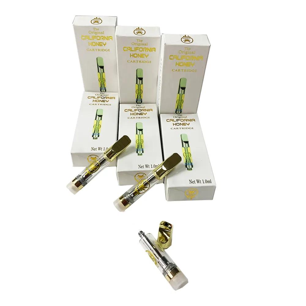 California Honey Bags Vape Carts 0.8ml 1.0ml Cartridges 510 Thread Empty Vaporizer 2.0mm Holes Copper Drip Tips