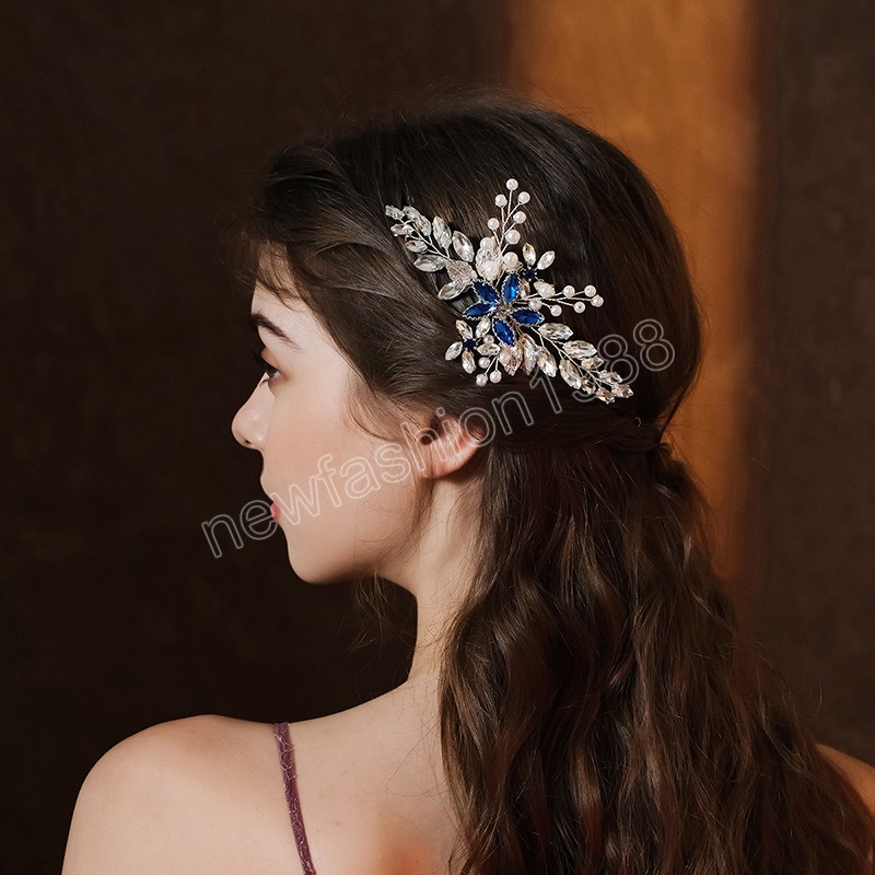 Rhinestone Pearl Bridal Hair Clip Opaski na głowę