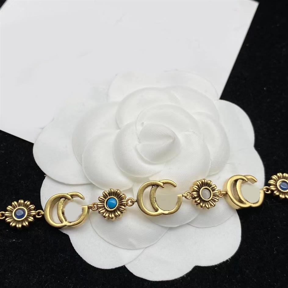 Gold and Silver Gemstone Sunflower Chain Halsband Varumärkesdesigner halsband speciellt designade för kvinnor personlig designer J280Q