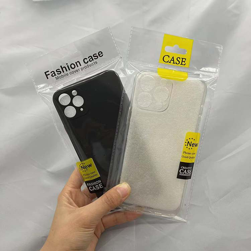 Borsa da imballaggio OPP Samsung iPhone Custodia in pelle PC TPU Custodia in plastica neutra telefono, custodia autoadesiva trasparente