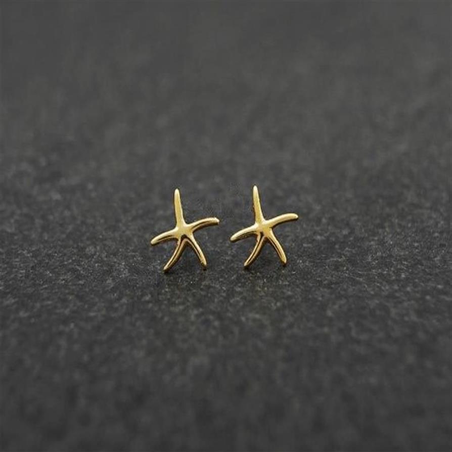 The latest elements starfish stud earrings zinc alloy silver plated stud earring for women whole2349