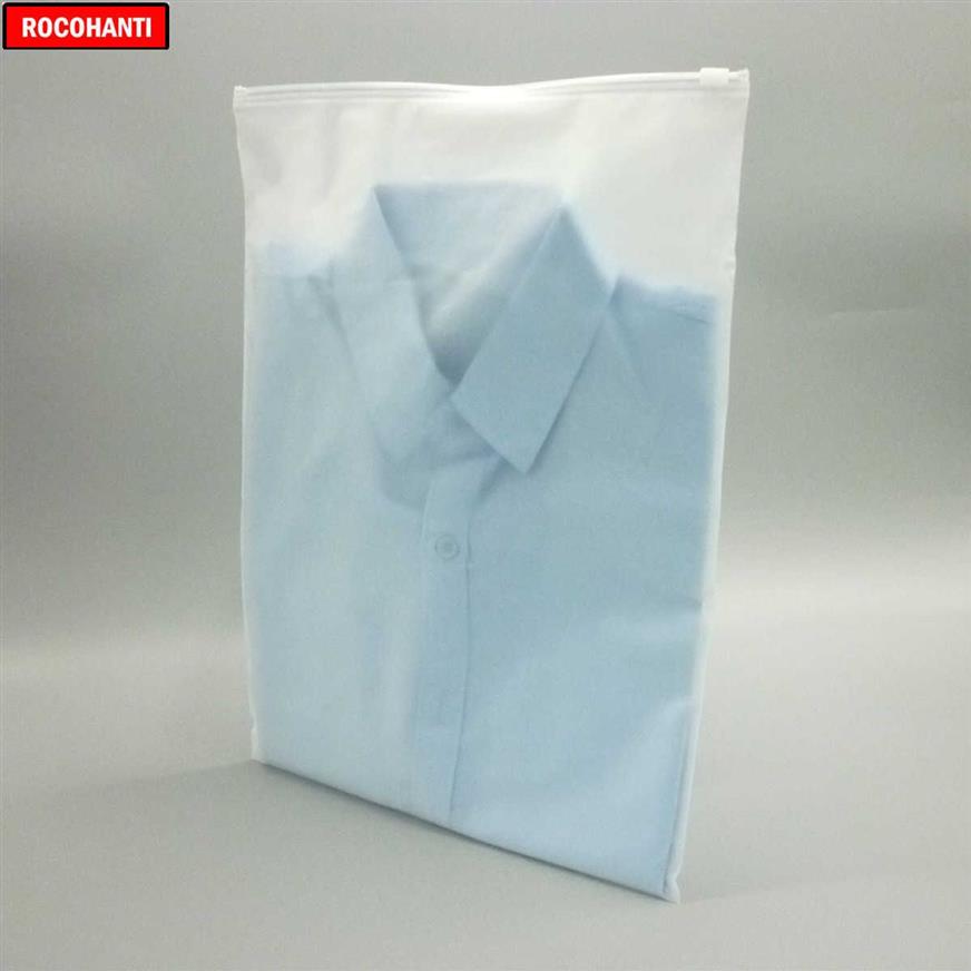 100X Zip lock Zipper Top frosted plastic bags for clothing T-Shirt Skirt retail packaging storage bag customized printing Y0712259Q