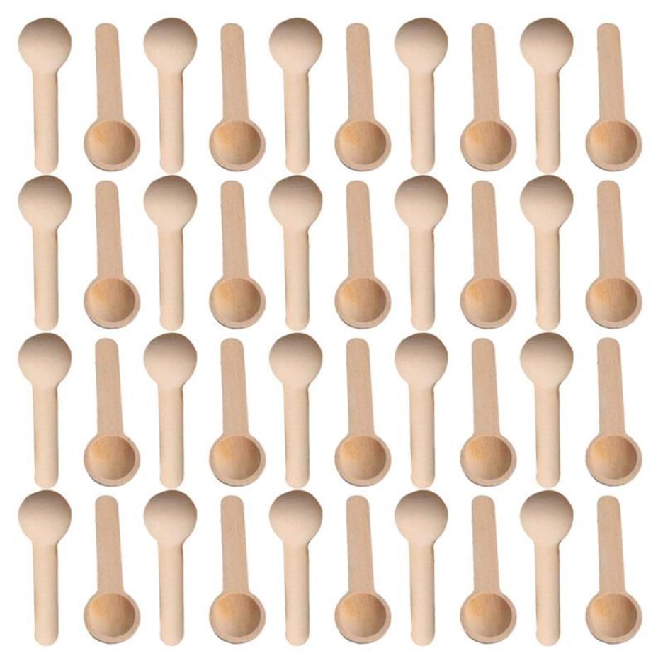 50 100 200 500 1000 pezzi Mini natura in legno cucina di casa cucchiai da cucina strumento Scooper sale condimento miele caffè248s