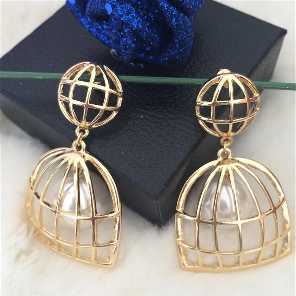 Baumeln Kronleuchter Frauen Ohrringe Schmuck Mode Gold Lange Große Perlen Pendientes Mujer Moda Brincos Boucle D'Oreille Femme 234h