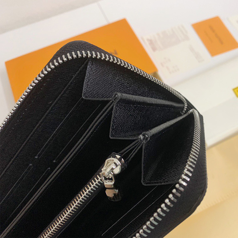 ファッション女性の財布ブラックレッドデザイナーウォレット女性ロングクラシックウォレットメンズレザーバッグクラシックレター格子縞のカードハンドバッグオレンジボックス