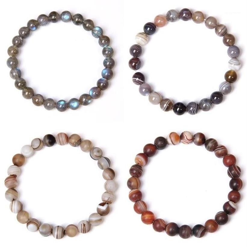 Bracelets en pierre naturelle pour hommes et femmes, perles de Mala, breloques de méditation ethnique, Labradorite, Agates, bijoux, cadeau, 1239x