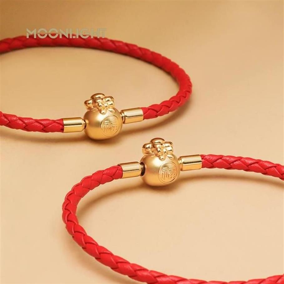 Bracelets porte-bonheur bijoux de mode pour femmes sac de bénédiction Bracelet chanceux recruter richesse en cuir rouge cadeaux de fête d'anniversaire 293G